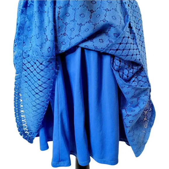 DANNY AND NICOLE Women's Regular Floral Mesh A Line Dress Size 6 Light Blue - Picture 8 of 14
